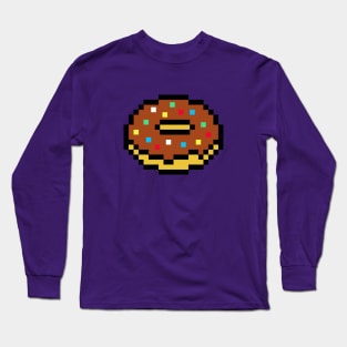 Chocolate Pixel Doughnut Long Sleeve T-Shirt